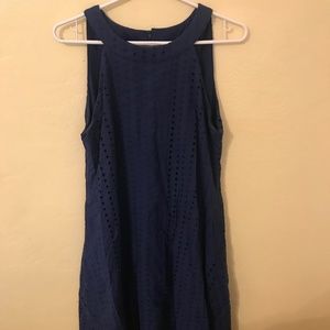 Francesca's Miami High Neck Eyelet Swing Dress